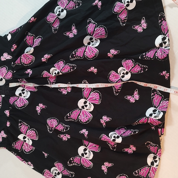 M VTG Jawbreaker Women's Sun Dress Pink Butterfly Skull Y2K 90s - Picture 10 of 12